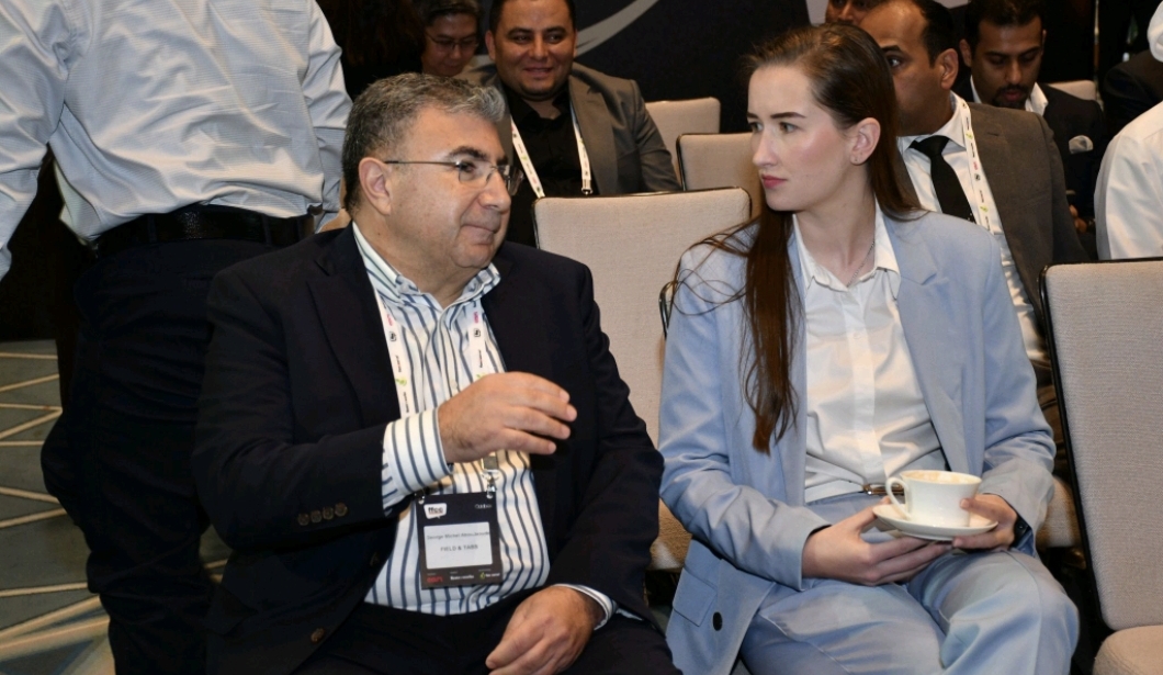 Kerry-Leigh Wohlers with a client at an industry conference